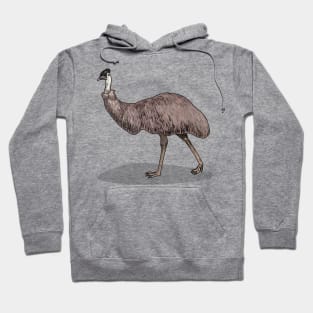 Emu bird cartoon illustration Hoodie